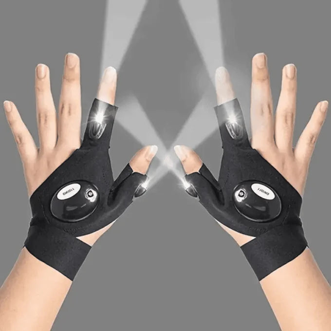 Guante táctil con linterna LED recargable e impermeable