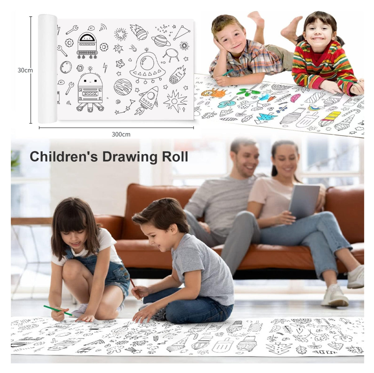 Rollo de Papel de Dibujo para Niños – ¡Desata la Creatividad de tus Pequeños!