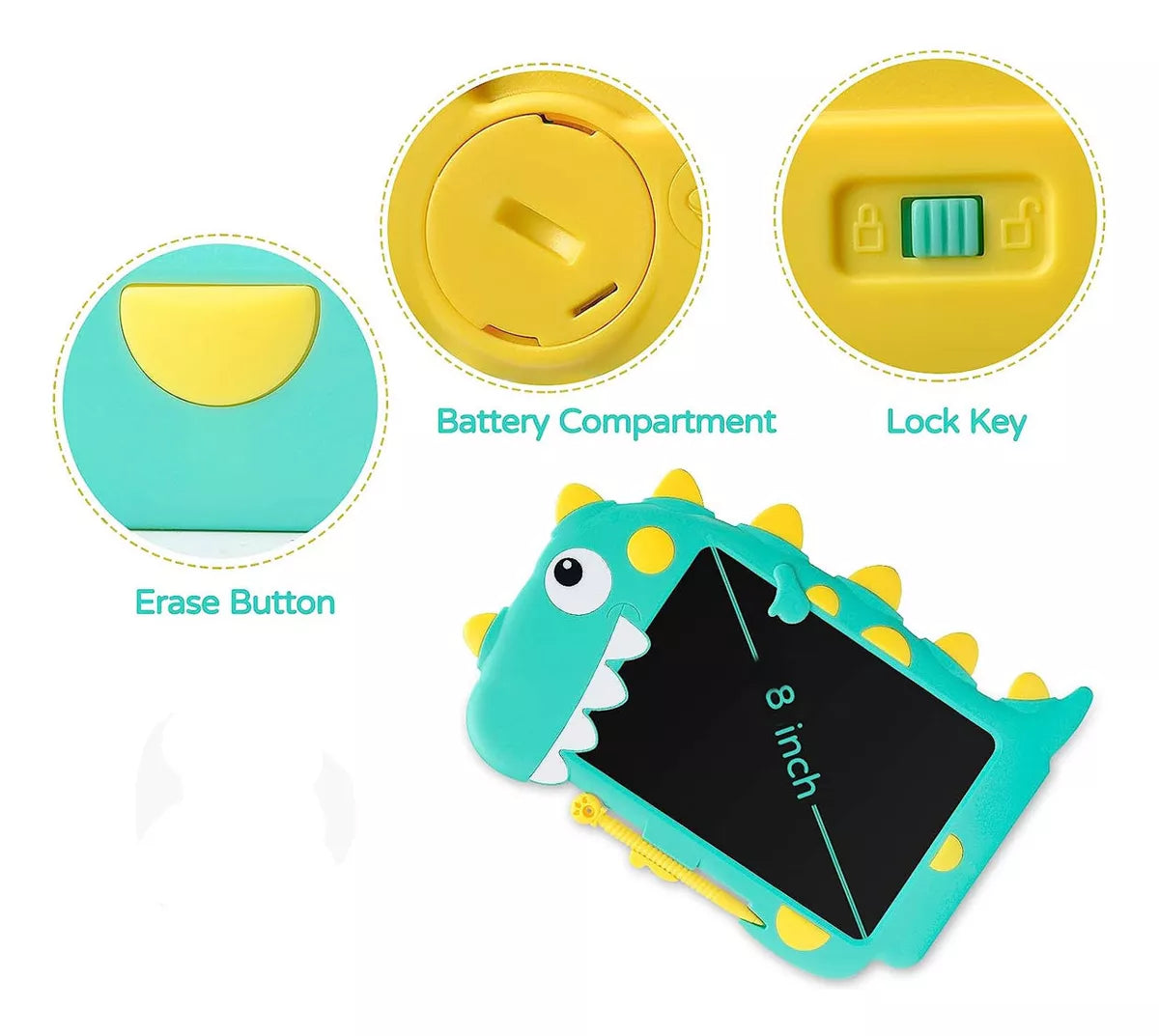Tablero De Escritura LCD Dinosaurio – ¡Desata la Creatividad de Tu Hijo!