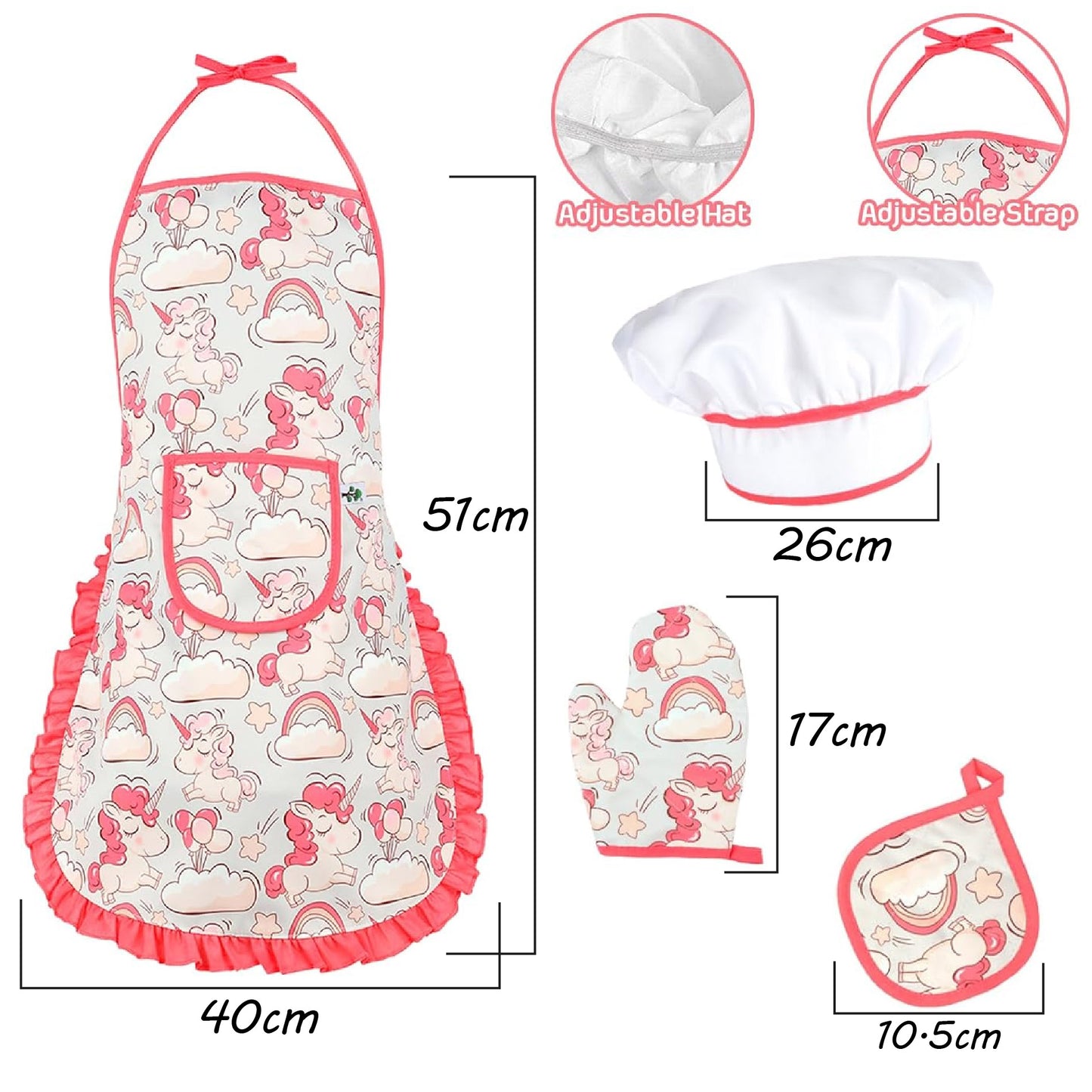 Kit de Repostería Infantil: Delantal y Gorro de Chef de 26 Piezas