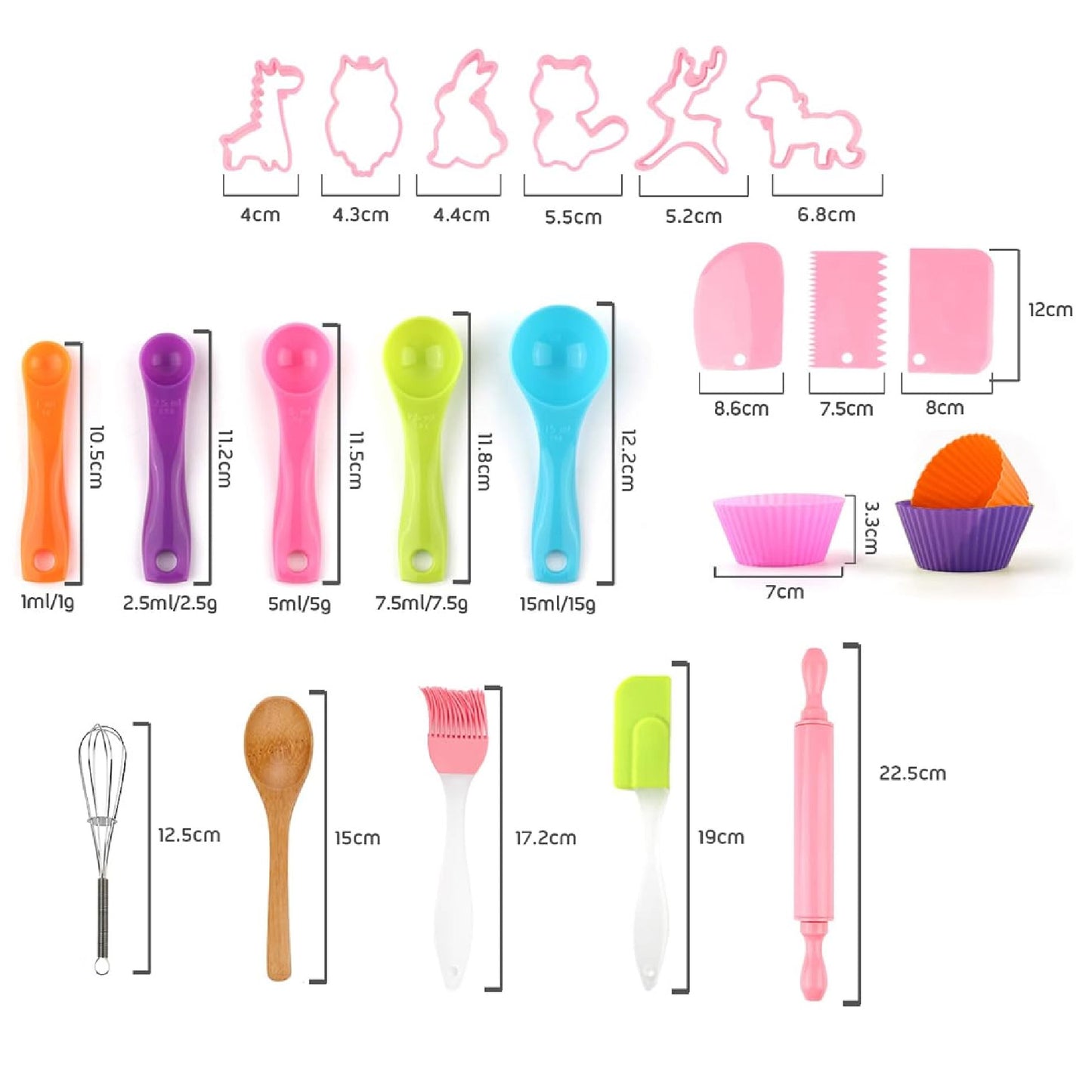 Kit de Repostería Infantil: Delantal y Gorro de Chef de 26 Piezas