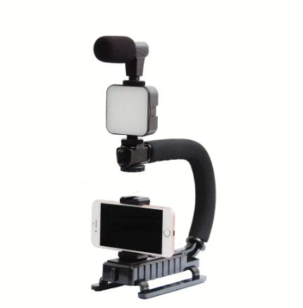 KIT ESTABILIZADOR DE VIDEO CON LUZ LED Y MICRÓFONO – ¡Captura Momentos Perfectos!