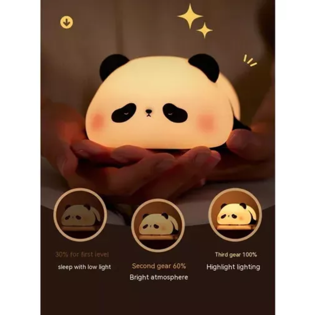 Lámpara Nocturna Panda de Silicona – Luz Suave y Relajante en 3 Tonos