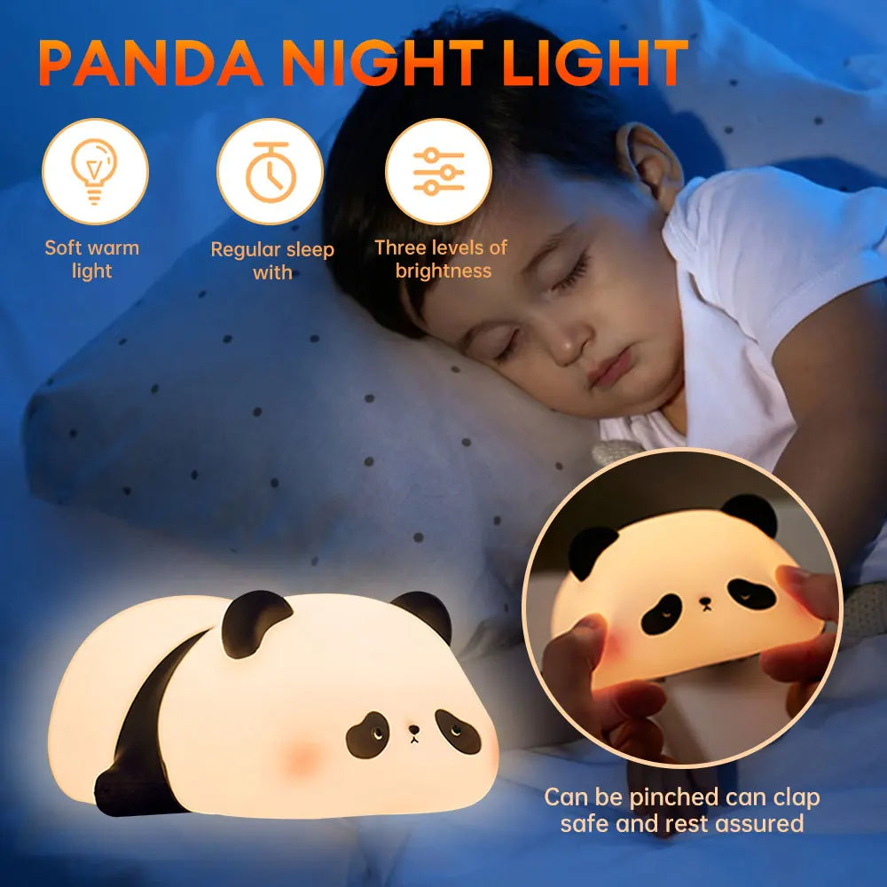 Lámpara Nocturna Panda de Silicona – Luz Suave y Relajante en 3 Tonos