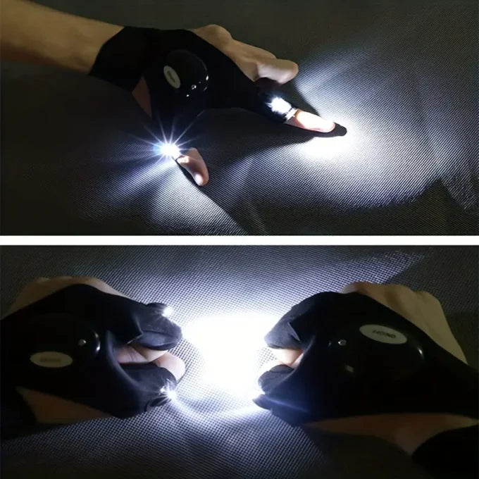 Guante táctil con linterna LED recargable e impermeable