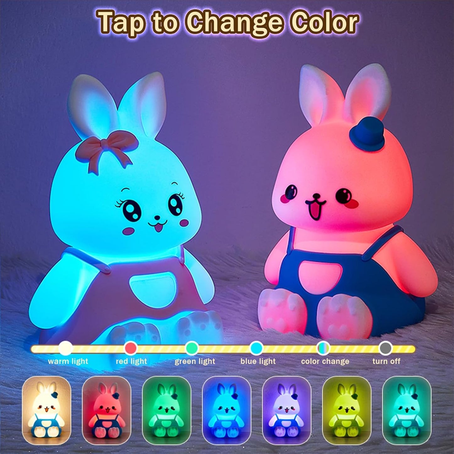 Lámpara Conejito Inteligente para Niños – Luz Nocturna Mágica