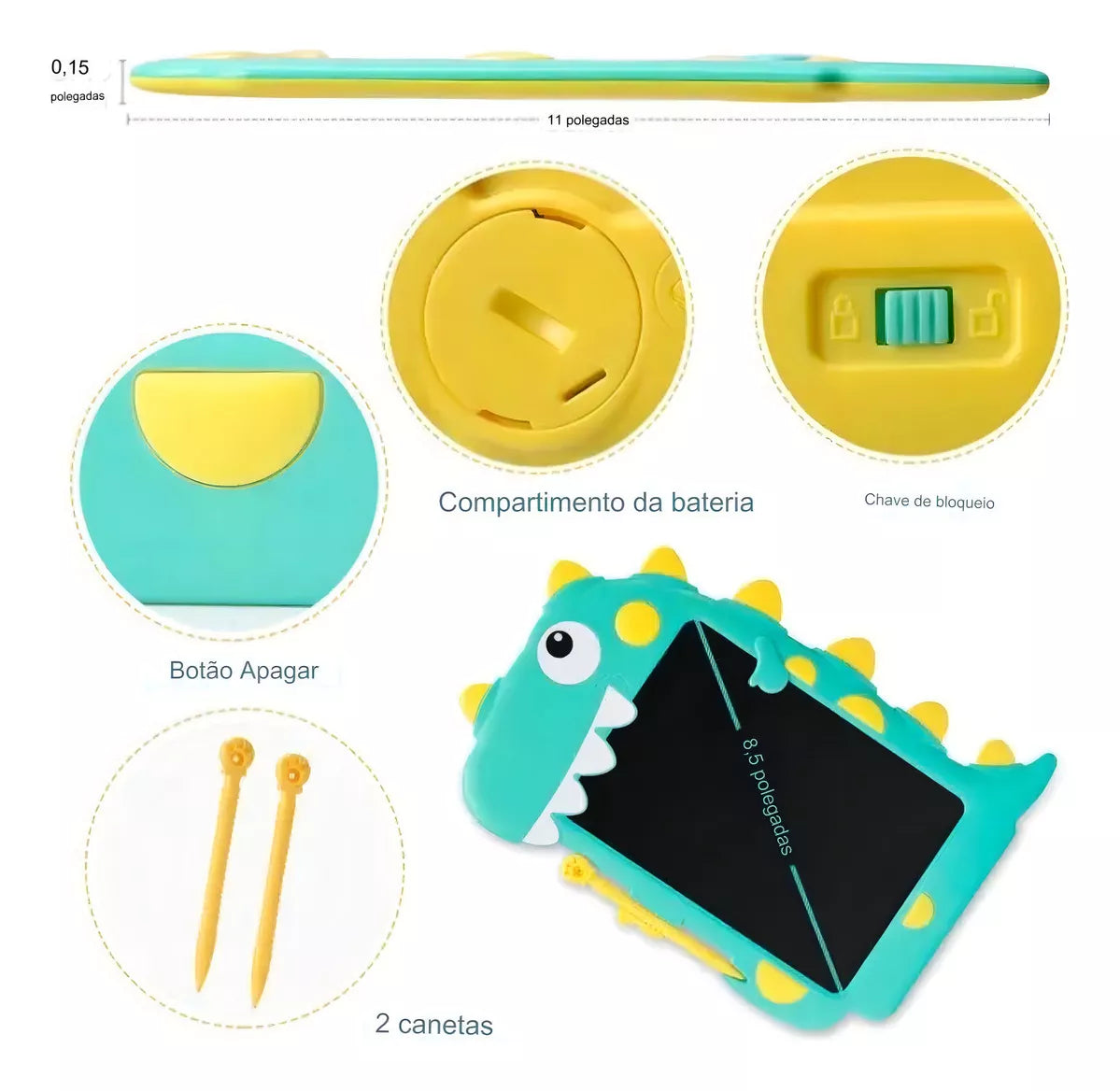 Tablero De Escritura LCD Dinosaurio – ¡Desata la Creatividad de Tu Hijo!