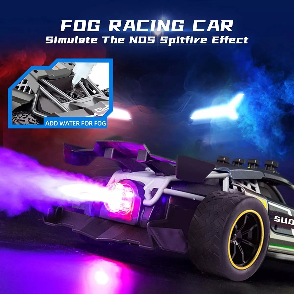 Carro Todoterreno RC con Control Remoto y Funciones Avanzadas